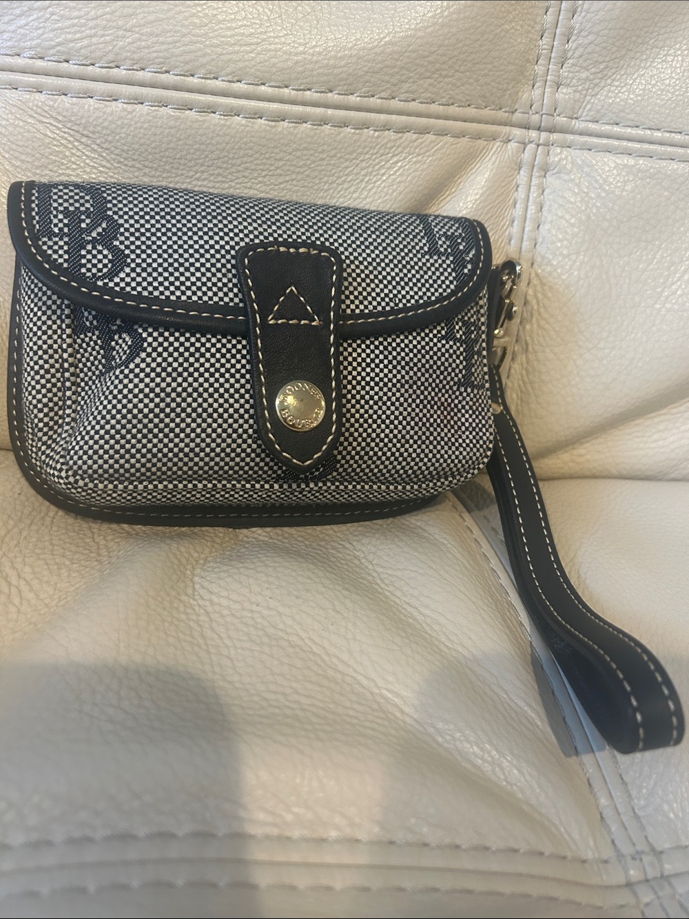 Dooney & Bourke DB Signature Logo Jacquard Flap Wristlet